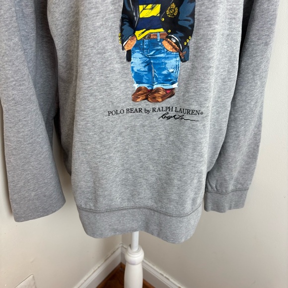 Polo Ralph Lauren Bear Print Stretch Cotton Sweatshirt Size XL - Picture 8 of 12